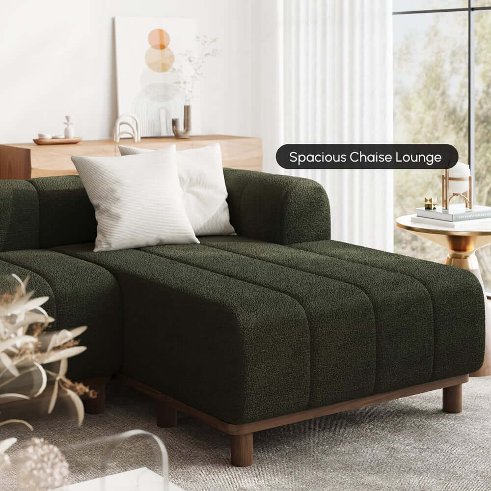 Mid-Century Modern Boucle Loveseat Sofa With Round Arms