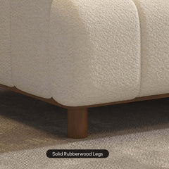 Mid-Century Modern Boucle Loveseat Sofa With Round Arms