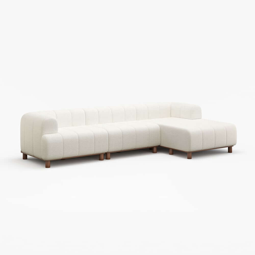 Mid-Century Modern Boucle Loveseat Sofa With Round Arms