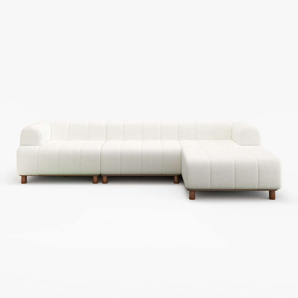 Mid-Century Modern Boucle Loveseat Sofa With Round Arms