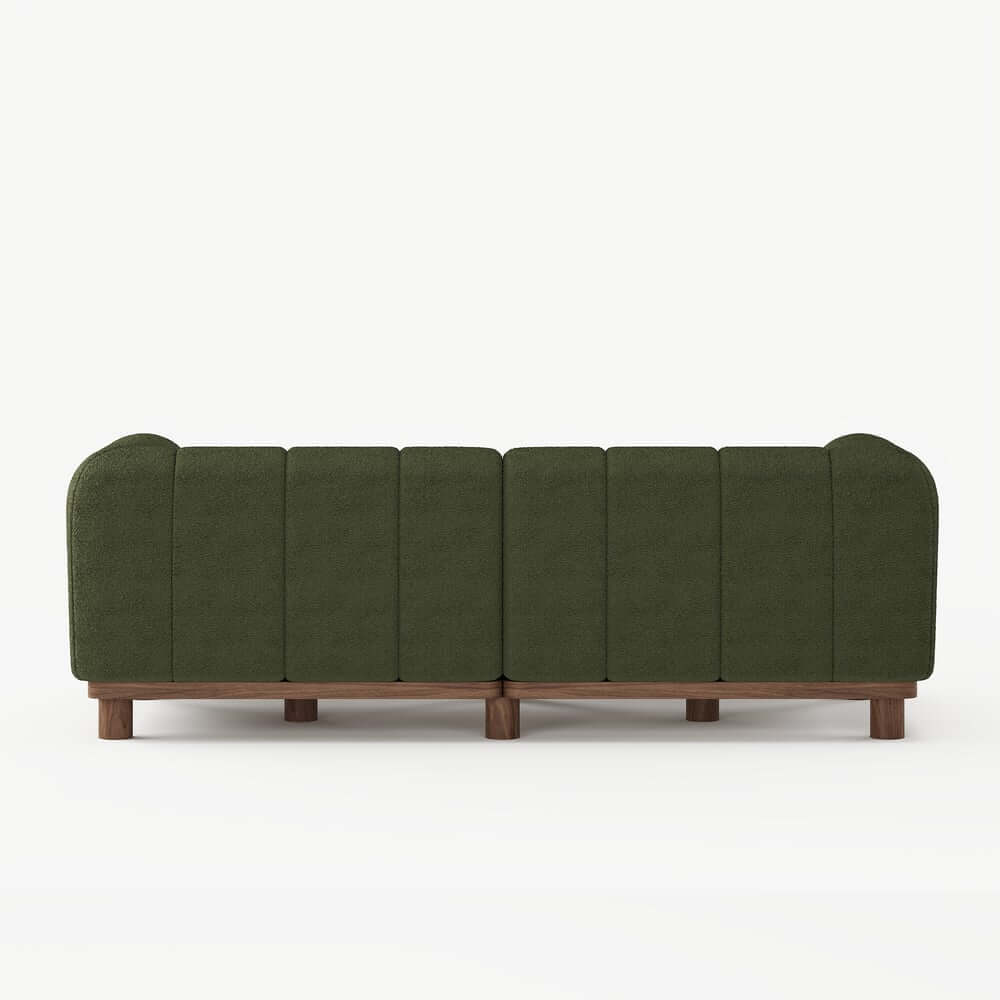 Mid-Century Modern Boucle Loveseat Sofa With Round Arms