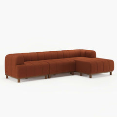 Mid-Century Modern Boucle Loveseat Sofa With Round Arms