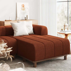 Mid-Century Modern Boucle Loveseat Sofa With Round Arms