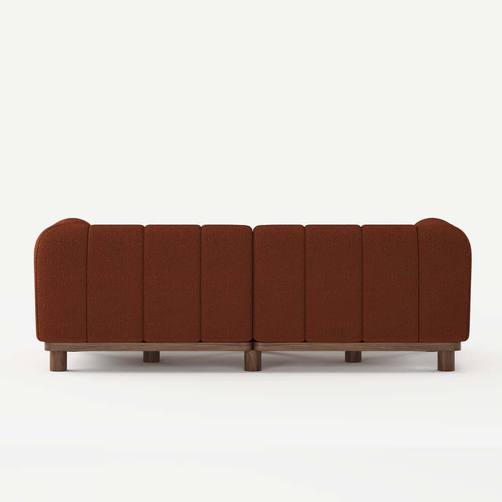 Mid-Century Modern Boucle Loveseat Sofa With Round Arms