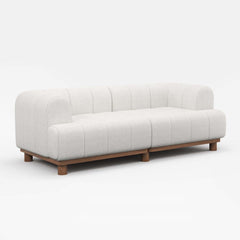Mid-Century Modern Boucle Loveseat Sofa With Round Arms