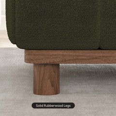 Mid-Century Modern Boucle Loveseat Sofa With Round Arms