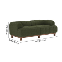 Mid-Century Modern Boucle Loveseat Sofa With Round Arms Dimensions
