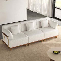 Mid-Century Modern Boucle Modular Sectional Sofa - 3 Pieces