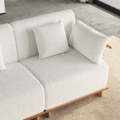 Mid-Century Modern Boucle Modular Sectional Sofa - 3 Pieces