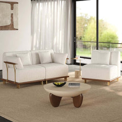 Mid-Century Modern Boucle Modular Sectional Sofa - 3 Pieces
