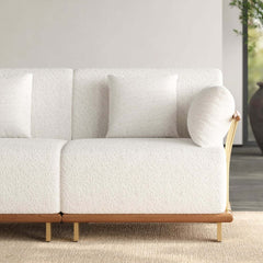 Mid-Century Modern Boucle Modular Sectional Sofa - 3 Pieces