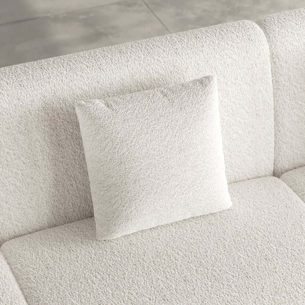 Mid-Century Modern Boucle Modular Sectional Sofa - 3 Pieces