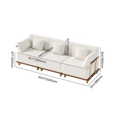 Mid-Century Modern Boucle Modular Sectional Sofa - 3 Pieces Dimensions