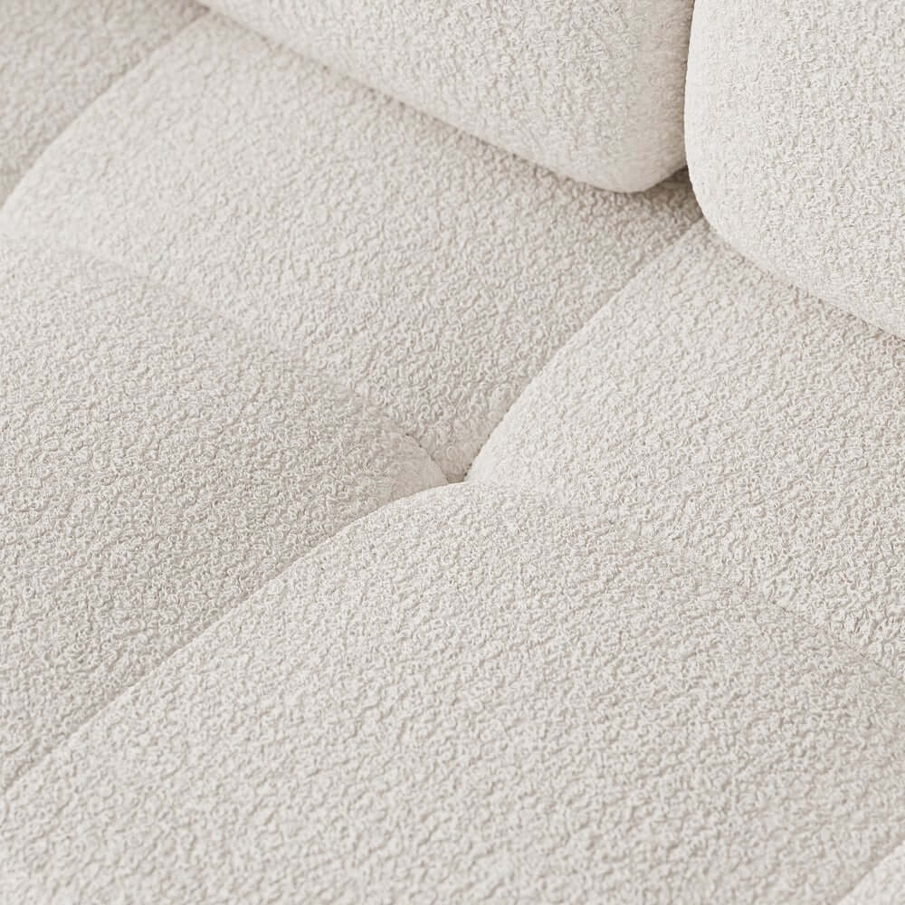 Mid-Century Modern Boucle Sofa Bed With Pull Out Bed