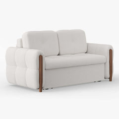 Mid-Century Modern Boucle Sofa Bed With Pull Out Bed