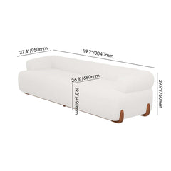 Mid-Century Modern Boucle Sofa Set With Square Arms Dimensions