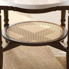 Mid-Century Modern Glass Coffee Table With Ash Wood Frame