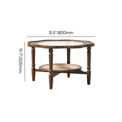 Mid-Century Modern Glass Coffee Table With Ash Wood Frame Dimensions