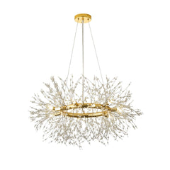 Mid-Century Modern Gold Iron Chandelier with 12 Lights