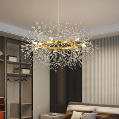 Mid-Century Modern Gold Iron Chandelier with 12 Lights Main Product Image