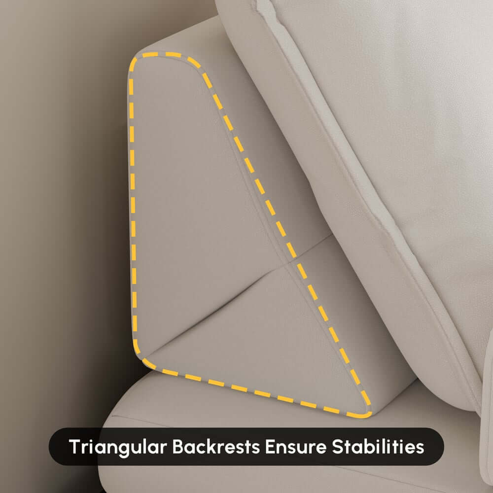 Mid-Century Modern Leather Sofa Bed With Adjustable Backrest