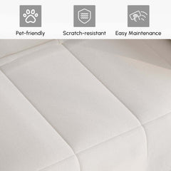 Mid-Century Modern Leather Sofa Bed With Adjustable Backrest