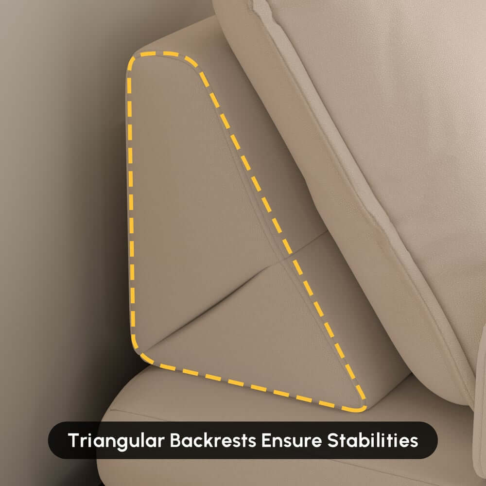 Mid-Century Modern Leather Sofa Bed With Adjustable Backrest