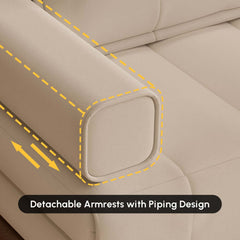 Mid-Century Modern Leather Sofa Bed With Adjustable Backrest