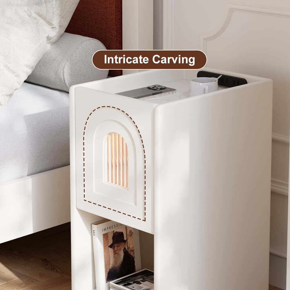Mid-Century Modern LED Nightstand With USB Charging