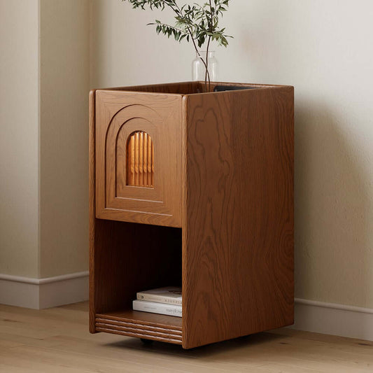 Mid-Century Modern LED Nightstand With USB Charging