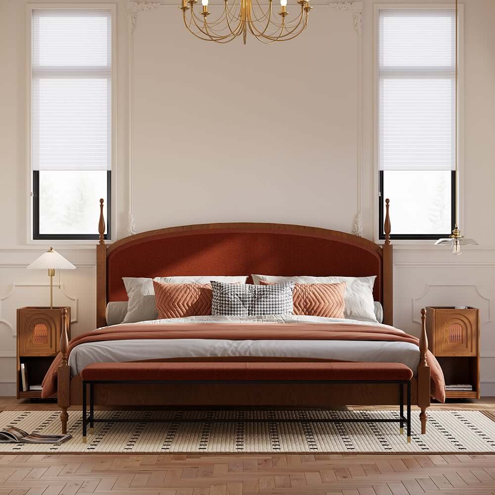 Mid-Century Modern LED Nightstand With USB Charging