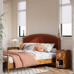 Mid-Century Modern LED Nightstand With USB Charging