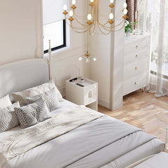 Mid-Century Modern LED Nightstand With USB Charging