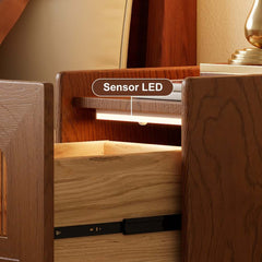 Mid-Century Modern LED Nightstand With USB Charging