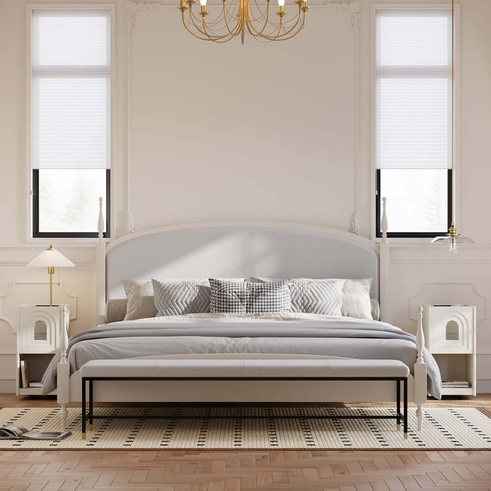 Mid-Century Modern LED Nightstand With USB Charging