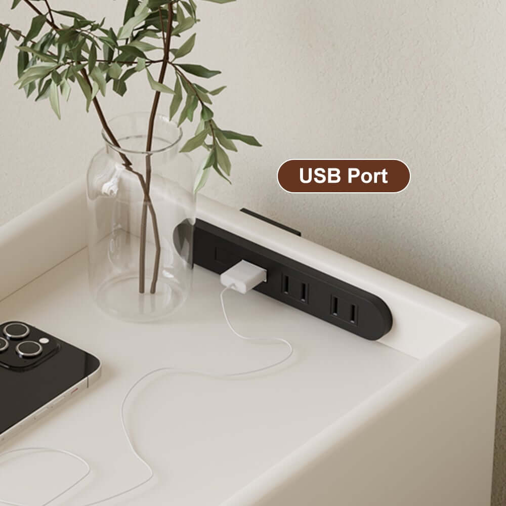 Mid-Century Modern LED Nightstand With USB Charging