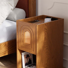 Mid-Century Modern LED Nightstand With USB Charging