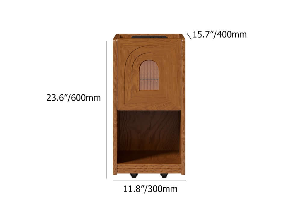 Mid-Century Modern LED Nightstand With USB Charging Dimensions