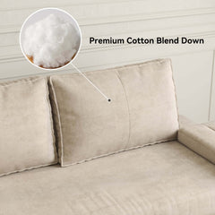 Mid-Century Modern Linen Sofa Bed With Adjustable Backrest