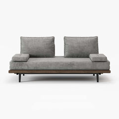 Mid-Century Modern Linen Sofa Bed With Adjustable Backrest