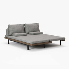 Mid-Century Modern Linen Sofa Bed With Adjustable Backrest