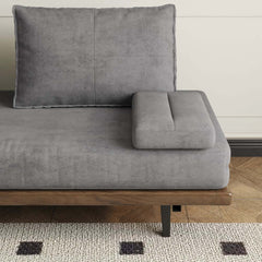 Mid-Century Modern Linen Sofa Bed With Adjustable Backrest