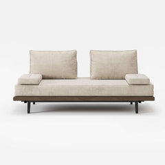 Mid-Century Modern Linen Sofa Bed With Adjustable Backrest