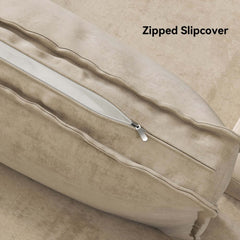 Mid-Century Modern Linen Sofa Bed With Adjustable Backrest