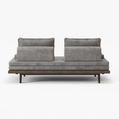 Mid-Century Modern Linen Sofa Bed With Adjustable Backrest