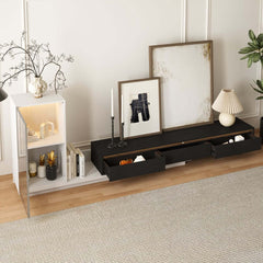 Mid-Century Modern MDF TV Stand With LED Lights