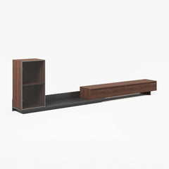 Mid-Century Modern MDF TV Stand With LED Lights