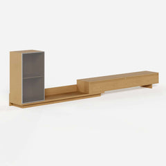 Mid-Century Modern MDF TV Stand With LED Lights
