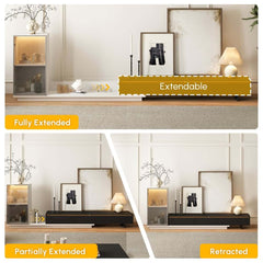 Mid-Century Modern MDF TV Stand With LED Lights