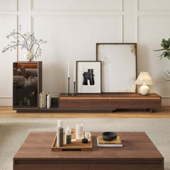 Mid-Century Modern MDF TV Stand With LED Lights